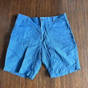 Blue shorts linen-cotton